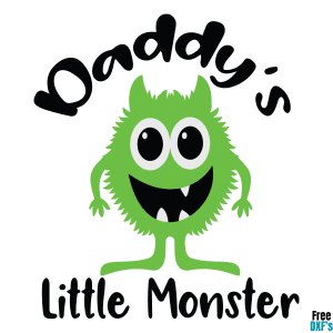 Free Daddy's little Monster Design DXF