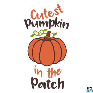 Free Cutest Pumpkin in the Patch DXF