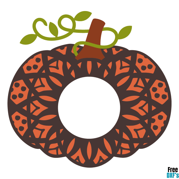 Free Mandala Pumpkin Monogram Design DXF
