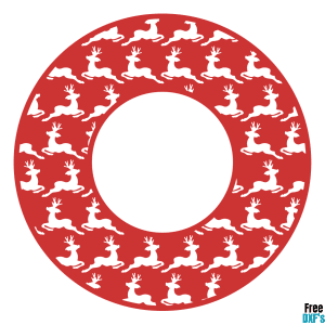 Free Reindeer circle monogram frame 1 DXF