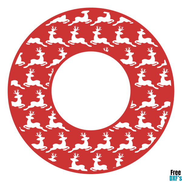 Free Reindeer circle monogram frame 1 DXF