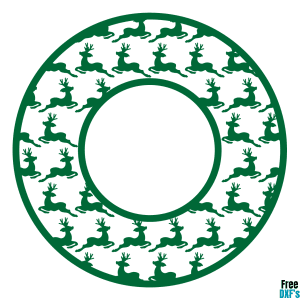 Free Reindeer Circle Monogram Frame 2 DXF