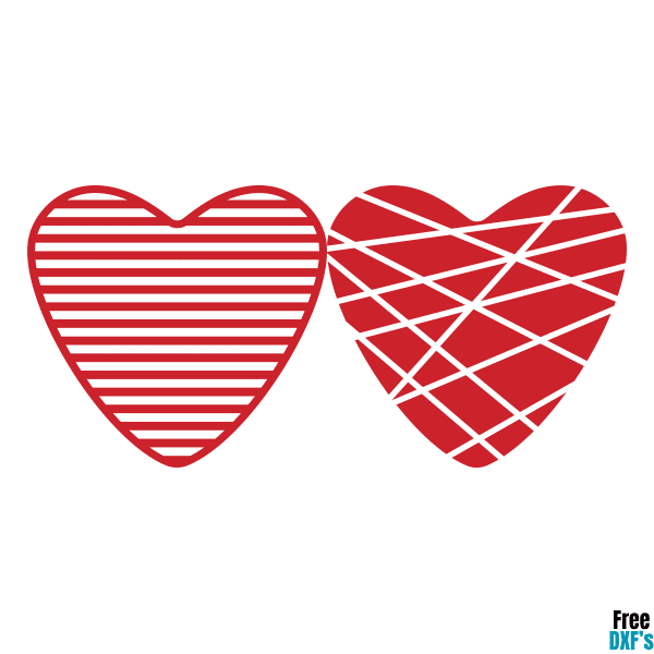 Free Love Heart Design Set 4 DXF