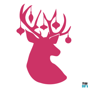 Free Reindeer with Christmas Decoration Designs DXF