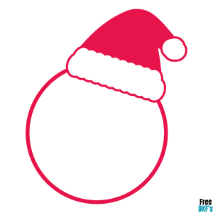 Free Santa Hat Circle Monogram Frame Design DXF