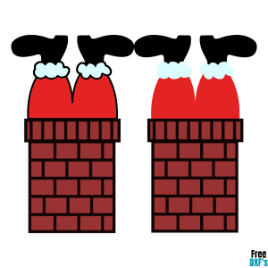 Free Santa Stuck in the Chimney Designs Set DXF