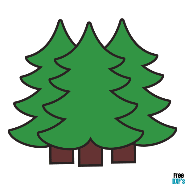 Free Triple Christmas Tree Split Monogram Layered Design DXF