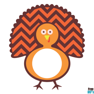 Free Turkey Monogram Design 1 Chevron Pattern DXF