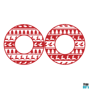 Free Christmas Ugly Sweater Circle Monogram Frame Design DXF
