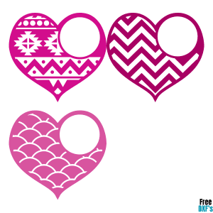 Free Patterned Heart Monogram Designs DXF