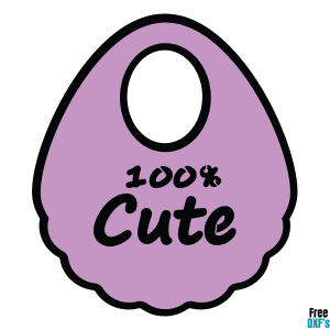 Free Baby Bib Design 100% Cute DXF