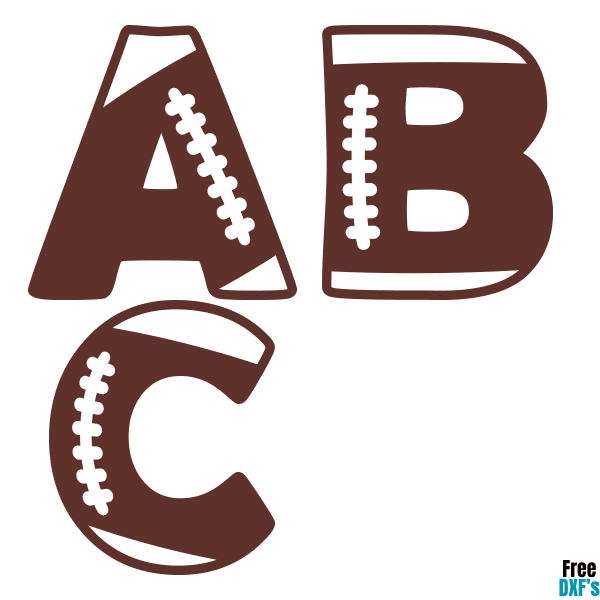Free Football Alphabet Letters A B C DXF