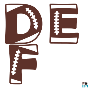 Free Football Alphabet Letters D E F DXF