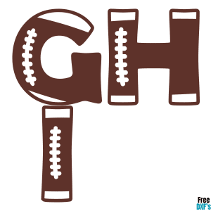 Free Football Alphabet Letters G H I DXF