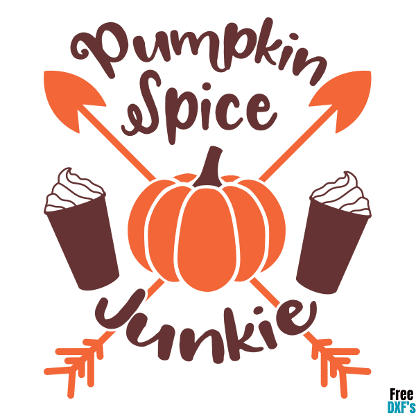 Free Pumpkin Spice Junkie Phrase DXF