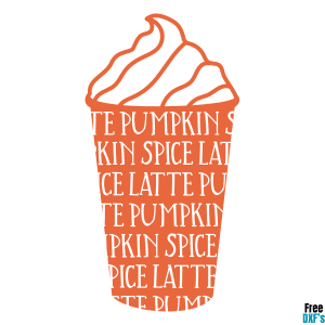 Free Pumpkin Spice Latte Design DXF