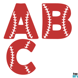 Free Baseball Alphabet Letters A B C DXF