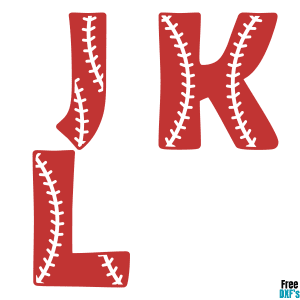 Free Baseball Alphabet Letters J K L DXF