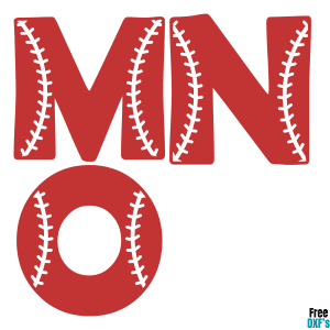 Free Baseball Alphabet Letters M N O DXF