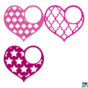 Free Patterned Heart Designs 3 DXF